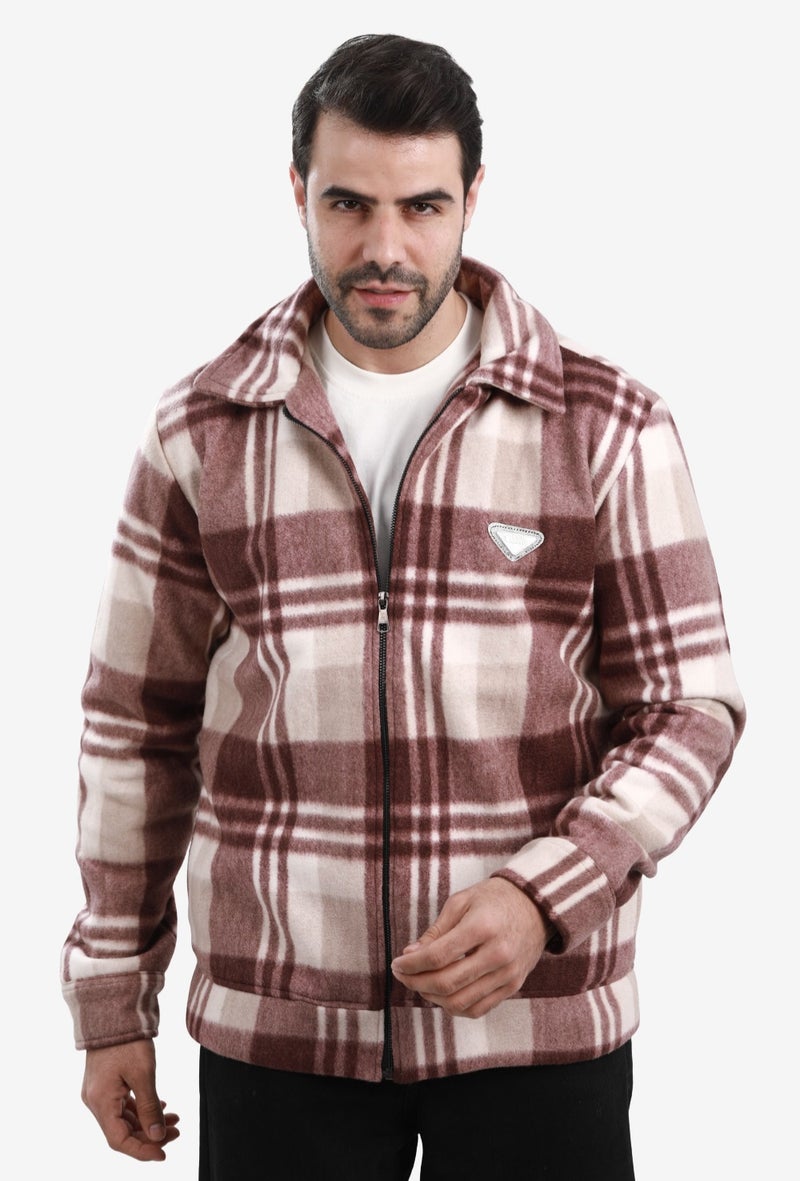 WHITE RABBIT Men’s Plaid Wool Blend Zip Jacket - Image 1